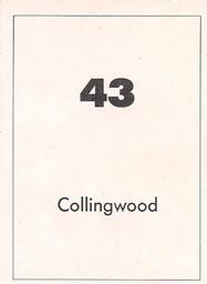 1990 Select AFL Stickers #43 Collingwood Magpies Back